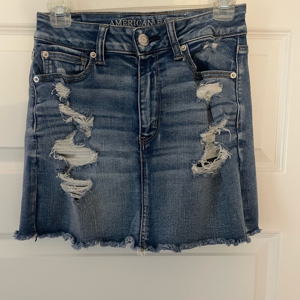 American Eagle Next Level Stretch Denim Mini Skirt